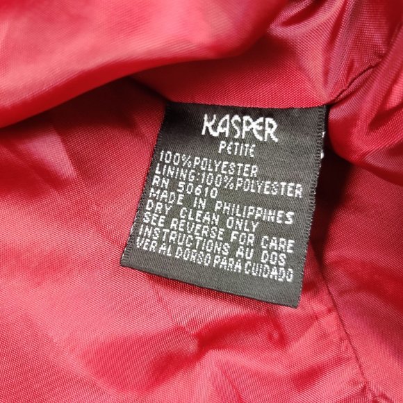 KASPER womens petite power blazer jacket career single breasted maroon red sz 8P - Picture 4 of 4